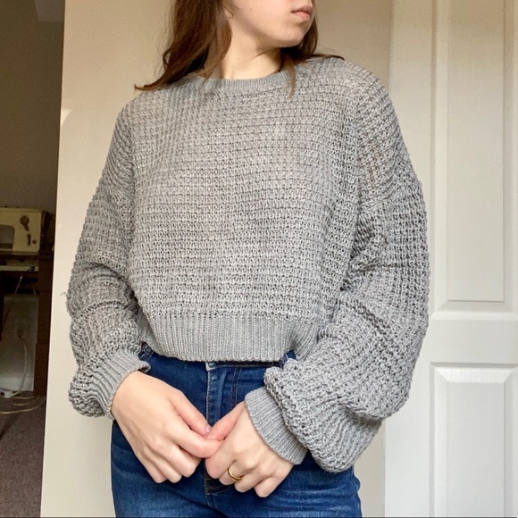 Grey PrettyLittleThing Knit Crew Neck Sweater - Picture 1 of 3